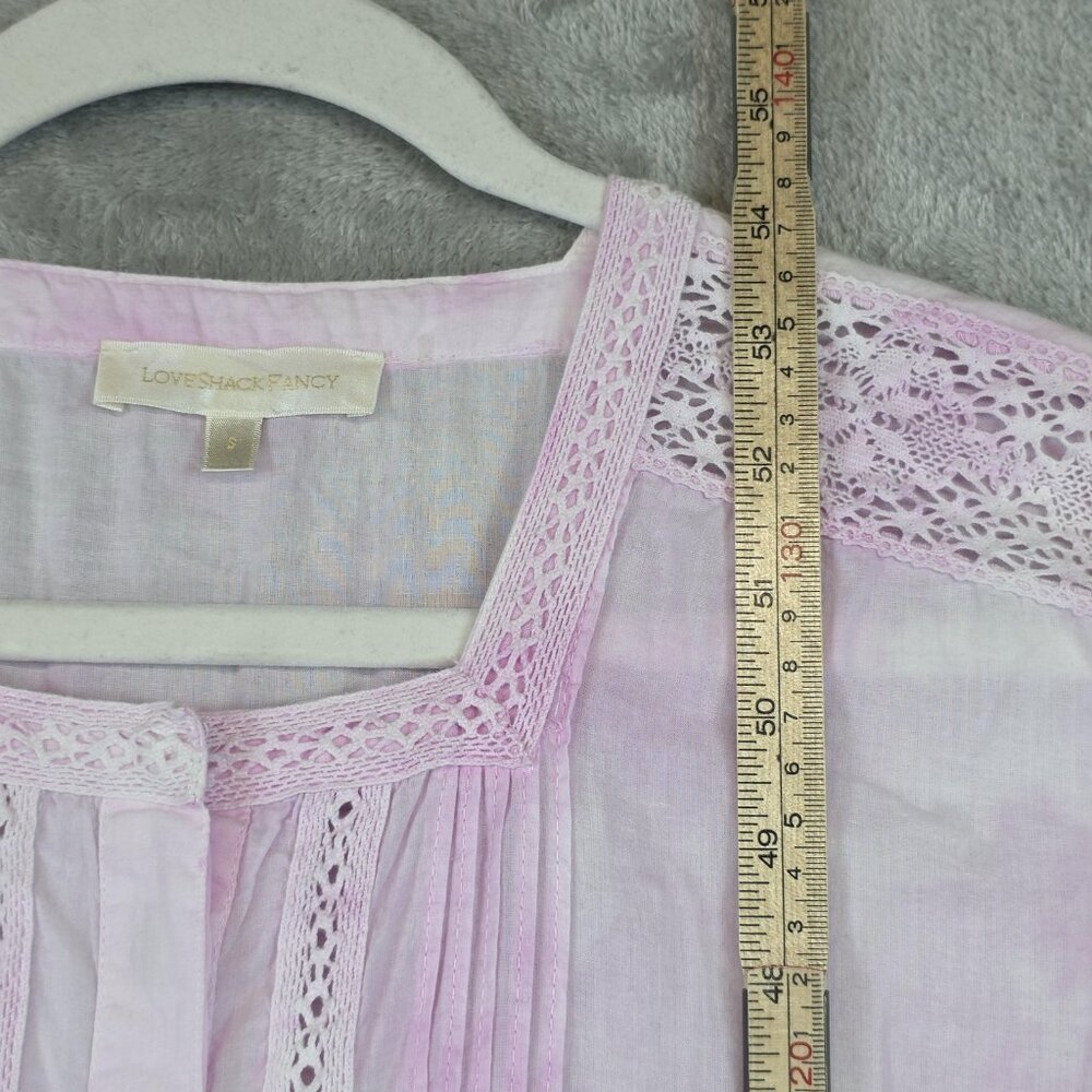LoveShackFancy Dress Womens Small Pink Tie Dye Lace Button Front Maxi Boho - Picture 16 of 16